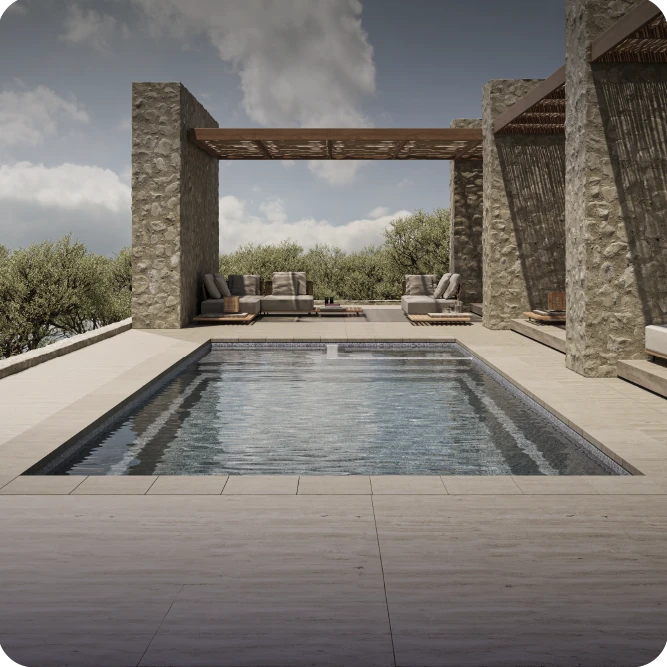 Alberca Prime Fiber con diseño exclusivo y spa integrado