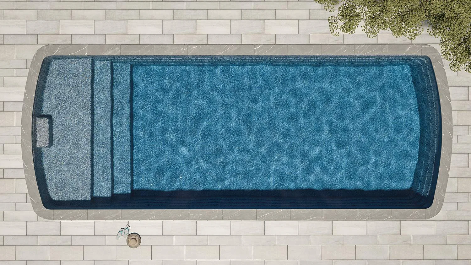 Piscina de fibra de vidrio color Ocean Gray