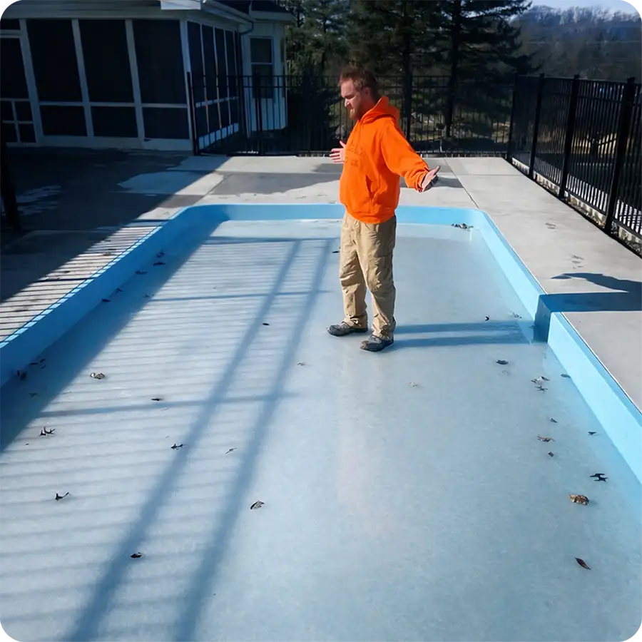 Alberca Fiber instalada en Missouri — frío extremo